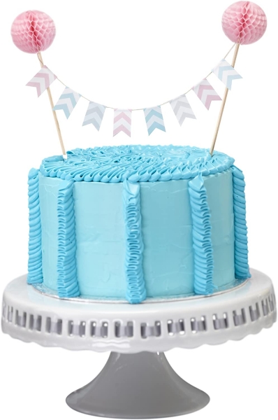 Cake Bunting - Chevron with Pom Pom